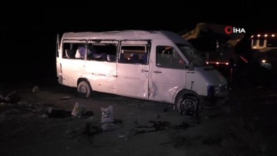 mevsimlik isci -  Tarım işçilerini taşıyan minibüs takla attı: 1 ölü, 14 yaralı Videosu