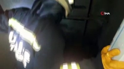 mahsur kaldi -  Asansör boşluğunda mahsur kalan köpek kurtarıldı Videosu
