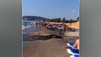 bayram tatili - AYDIN - Kuşadası'nda patlayan kanalizasyonun suyu denize döküldü Videosu