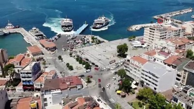 feribot iskelesi -  Çanakkale’de bayram sonrası feribot kuyrukları sürüyor Videosu