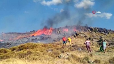 sigara izmariti -  İzmaritten çıkan yangın 18 dönüm araziyi kül etti Videosu