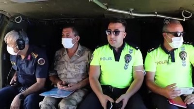 trafik denetimi - ELAZIĞ - Jandarma ve polis ekipleri helikopterle trafik denetimi yaptı Videosu