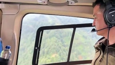 demirli - RİZE - Bakan Pakdemirli, selden etkilenen ilçeleri helikopterle havadan inceledi Videosu