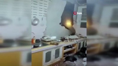  - Tayland’da karnı acıkan fil, 1 ay sonra ikinci kez aynı evin mutfak duvarını kırdı