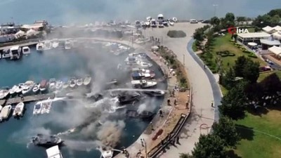 Dragos marinada tekneler alev alev yandı: 8 tekne küle döndü