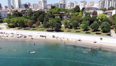 tatil -  Sıcaktan bunalan vatandaşlar soluğu Caddebostan plajında aldı Videosu