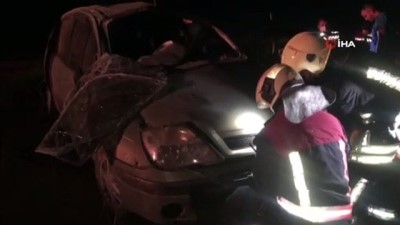 hamzali -  Sürücüsü uyuyan otomobil şarampole uçtu: 2 yaralı Videosu