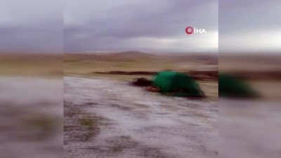 tarim arazisi -  Ağrı’da aniden bastıran dolu çevreyi beyaza bürüdü Videosu