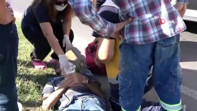 motosiklet surucusu -  Babasını hastaneye götürmek isterken kaza yaptı Videosu