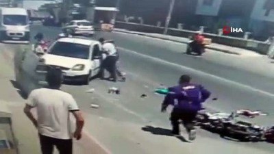 motosiklet kazasi -  Mersin'de motosiklet kazaları güvenlik kameralarına yansıdı Videosu