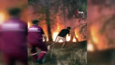 tatil -  Tatile giden Adanalı gençler, yangına müdahale etti Videosu