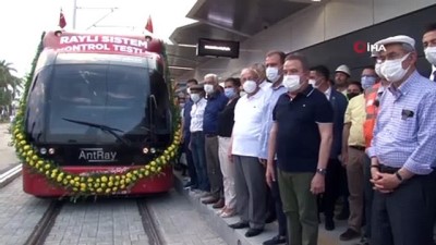 toplu tasima -  Antalya’da 3. Etap Raylı Sitemin test sürüşü CHP’li 10 büyükşehir belediye başkanının katılımıyla başladı Videosu