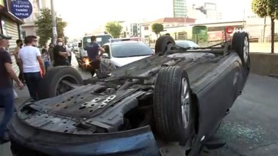 trafik polisi -   Bayrampaşa’da kontrolden çıkan araç takla attı: 1 yaralı Videosu