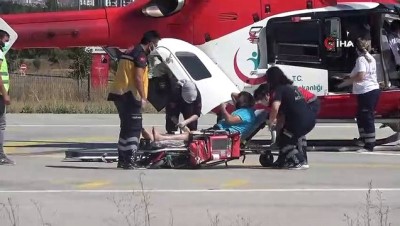 kalp krizi -  Kalp krizi geçiren vatandaş ambulans helikopterle hastaneye yetiştirildi Videosu