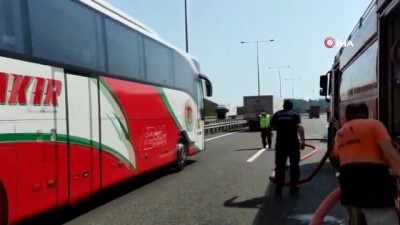 trafik yogunlugu -  Kuzey Marmara Otoyolu’nda 2 tır alev aldı Videosu