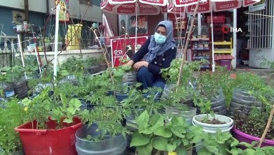 salar -  Atık malzemeleri değerlendirdi, dükkanın önünü çiçek bahçesine çevirdi Videosu