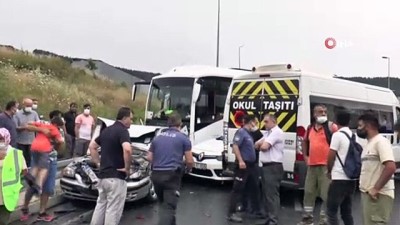 zincirleme kaza -  Maltepe’de 5 aracın karıştığı zincirleme trafik kazası: 2 yaralı Videosu