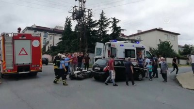 TEKİRDAĞ - Otomobille elektrikli motosiklet çarpıştı: 1 yaralı