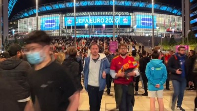 ispanya - LONDRA - 2020 Avrupa Futbol Şampiyonası'nda ilk finalist İtalya Videosu