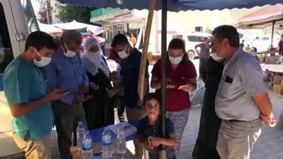 halk pazari - MARDİN - Halk pazarında Kovid-19 aşı uygulama noktası oluşturuldu Videosu
