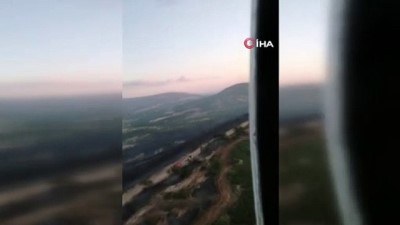 siddetli ruzgar -  Foça'da kontrol altına alınan yangın havadan görüntülendi Videosu