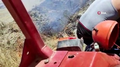 aniz yangini -  Anız yangını köylülerin dikkati sayesinde söndürüldü Videosu