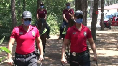 atli polis -  Çekmeköy'de atlı polisler, yangına karşı orman denetimi yaptı Videosu