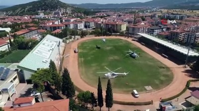 orman yanginlari -  Muğla Atatürk Stadı helikopter pistine döndü Videosu