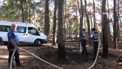 orman yanginlari -  Marmaris polisi yangından zarar gören ağaçları yeniden yeşertmek için seferber oldu Videosu