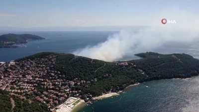 orman yangini -  - Heybeliadaki orman yangını havadan görüntülendi Videosu