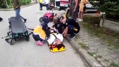 motosiklet surucusu -  İki motosiklet kafa kafaya çarpıştı: 2 yaralı Videosu