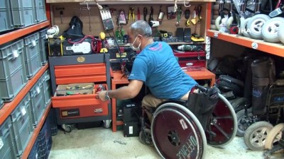bedensel engelli -  Bölgede tamirci bulamadı... Engelli başkan 10 yıldır tekerlekli sandalye tamir ediyor Videosu