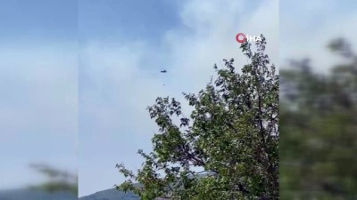su -  Kazdağları'ndaki yangına 7 helikopter bir uçakla müdahale ediliyor Videosu