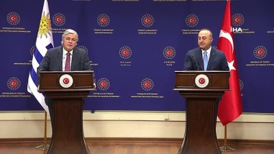 basin aciklamasi -  Bakan Çavuşoğlu ve Uruguaylı mevkidaşından ortak basın açıklaması Videosu