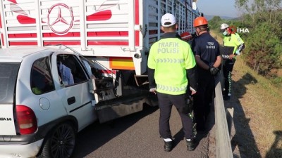 cenaze -  TEM'de otomobil tıra çarptı: 2 ölü Videosu