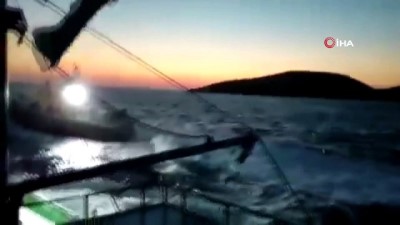 plastik mermi -  Yunan sahil güvenlik botundan Türk balıkçı teknesine taşlı taciz Videosu