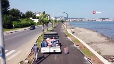 sicak asfalt -  Ünye'de 'Yaya ve Bisiklet Yolu Projesi'nde sona doğru Videosu