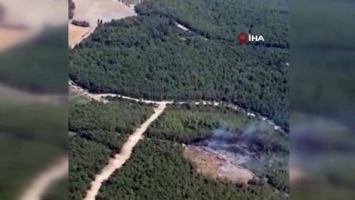 orman yangini -  Foça'daki orman yangınına havadan müdahale helikopter kamerasında Videosu
