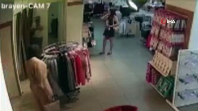 giyim magazasi -  Müşteri gibi girdiği mağazadan çalışanların çantalarını böyle çaldı Videosu