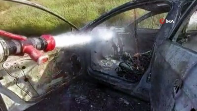 jandarma -  Şarampole yuvarlanıp yanan araçtan burnu bile kanamadan çıktı Videosu