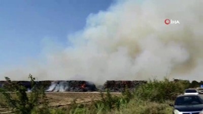  30 bin ton mısır silajı balyasının bulunduğu depoda yangın çıktı