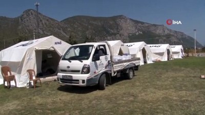 futbol -  AFAD’dan Milas’ta yangınzedeler için çadır Videosu