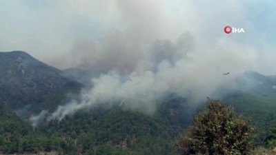  Köyceğiz'de yangınla mücadele çalışmaları sürüyor