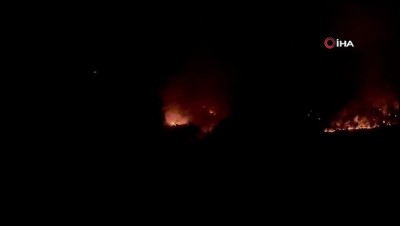 helikopter -  Sütçüler’deki yangına havadan gece müdahalesi Videosu