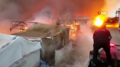 siginmaci -  Ceylanpınar Telhammut çadır kentinde yangın Videosu