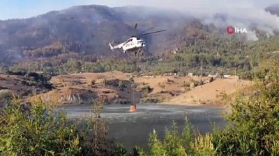 helikopter -  Çine’de sabahın ilk ışıkları ile helikopterlerin alevle mücadelesi başladı Videosu