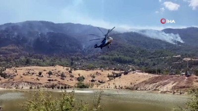 devam eden orman yanginlari -  Söndürme helikopterleri arı gibi çalışıyor Videosu