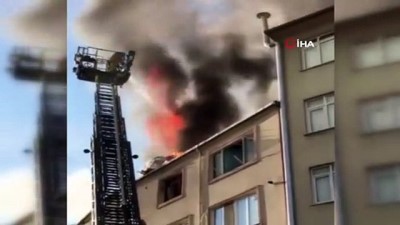 cati yangini -  Ümraniye'de korkutan çatı yangını Videosu