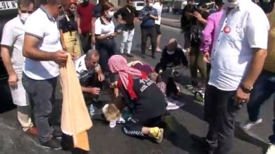 kadin surucu -  Haramidere E-5’te araç takla attı, vatandaşlar üst geçitte tribün kurup izledi Videosu