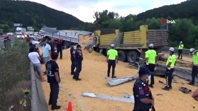  TEM’de kum yüklü kamyon dehşet saçtı: 1 ölü, 1’i ağır 2 yaralı